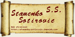 Stamenko Sotirović vizit kartica